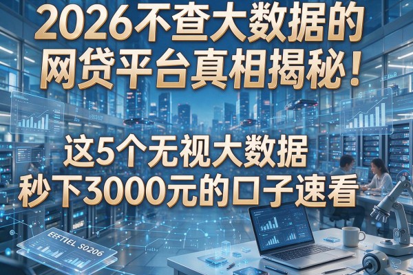 2026不查大数据的网贷平台真相揭秘！这5个无视大数据秒下3000元的口子速看
