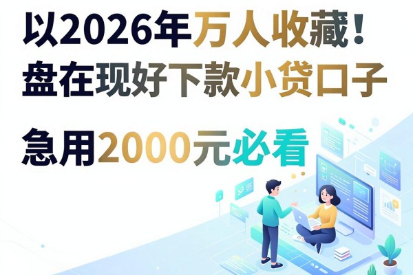 2026年万人收藏！盘点5个现在好下款的小贷口子，急用2000元必看