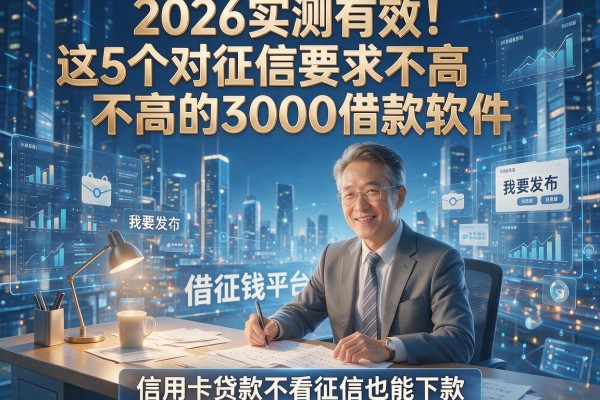 2026实测有效！这5个对征信要求不高的3000借款软件，信用卡贷款不看征信也能下款