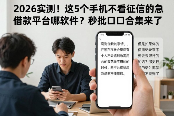 2026实测!这5个手机不看征信的借款平台有哪些软件?秒批口子合集来了