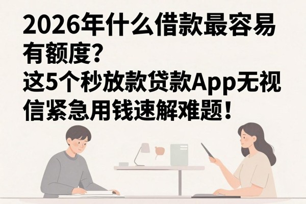 2026年什么借款最容易有额度?这5个秒放款贷款App无视征信,紧急用钱速解难题!
