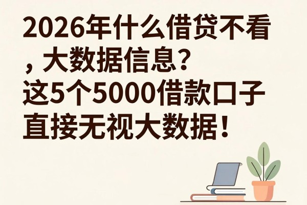 2026年什么借贷不看大数据信息?这5个5000借款口子直接无视大数据!