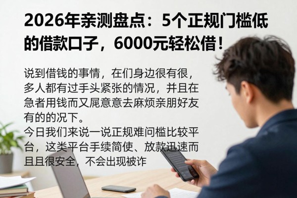 2026年亲测盘点:5个正规门槛低的借款口子,6000元轻松借!