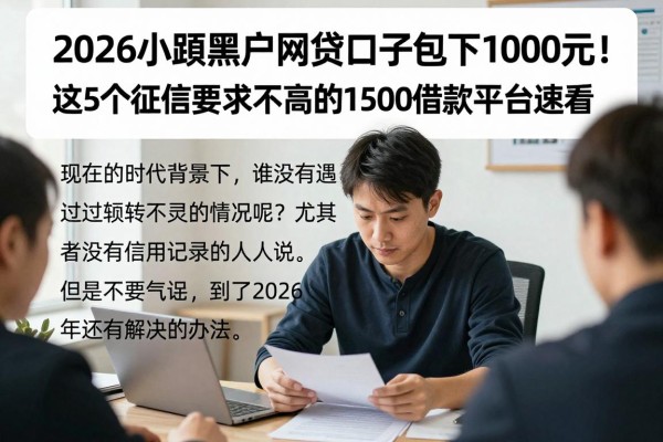 2026小额黑户网贷口子包下1000元！这5个征信要求不高的1500借款平台速看
