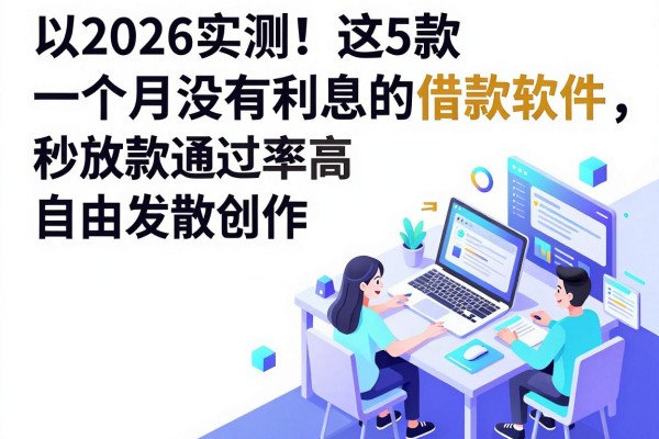 2026实测!这5款一个月没有利息的借款软件,秒放款通过率高