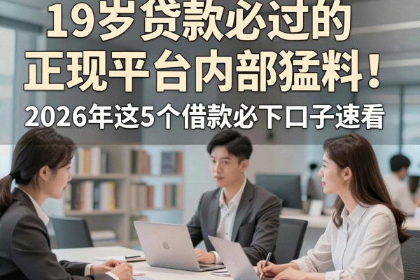 19岁贷款必过的正规平台内部猛料!2026年这5个借款必下口子速看