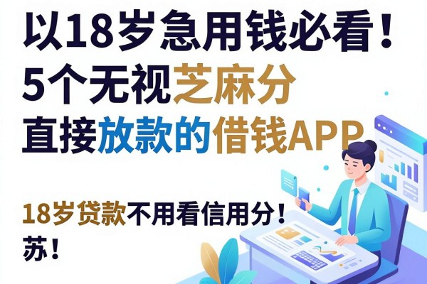 18岁急用钱必看!5个无视芝麻分直接放款的借钱APP,18岁贷款不用看芝麻信用分!
