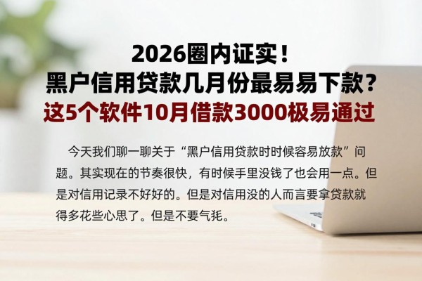 2026圈内证实！黑户信用贷款几月份最容易下款？这5个软件10月借款3000极易通过