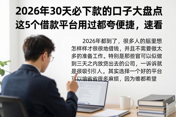 2026年30天必下款的口子大盘点！这5个借款平台用过都夸便捷，速看