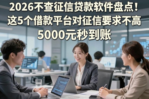 2026不查征信贷款软件盘点！这5个借款平台对征信要求不高，5000元秒到账