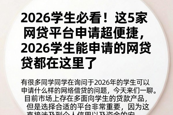 2026学生必看!这5家网贷平台申请超便捷,2026学生能申请的网贷都在这里了