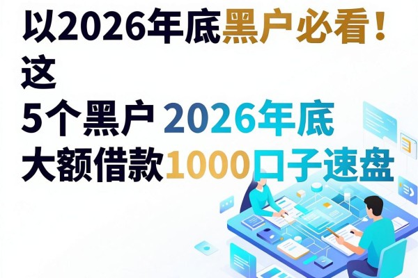 2026年底黑户必看!隐藏大额网贷口子方案流出,这5个黑户2026年底大额借款1000口子速盘