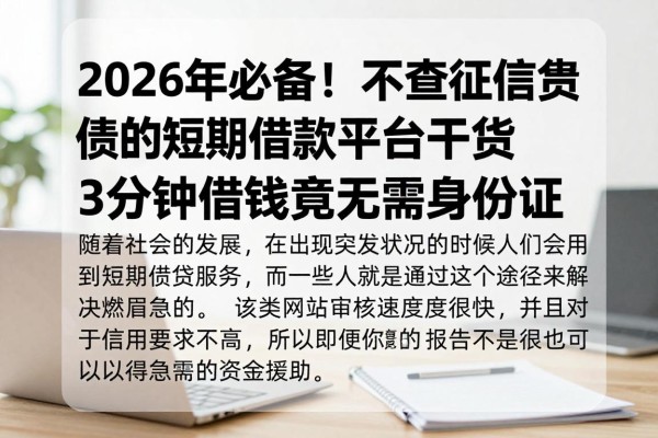 2026年必备！不查征信负债的短期借款平台干货，3分钟借钱竟无需身份证