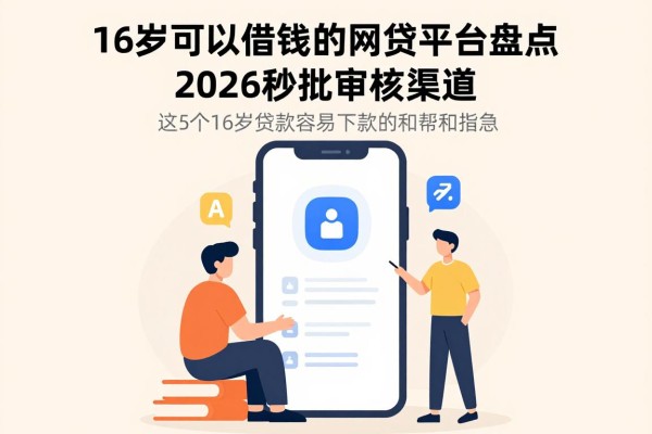 16岁可以借钱的网贷平台盘点：2026秒批审核渠道，这5个16岁贷款容易下款的APP帮你应急