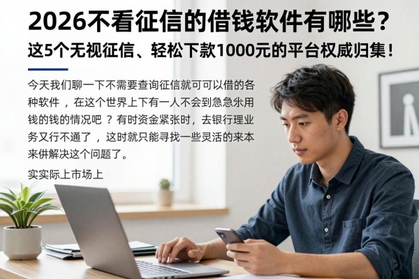 2026不看征信的借钱软件有哪些?这5个无视征信、轻松下款1000元的平台权威归集!
