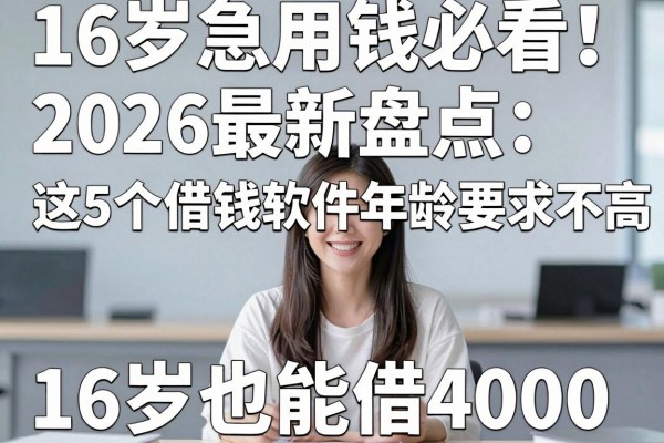 16岁急用钱必看!2026最新盘点:这5个借钱软件年龄要求不高,16岁也能借4000!