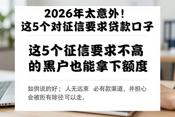 2026年太意外!这5个对征信要求不高的正规贷款口子,黑户也能拿下额度