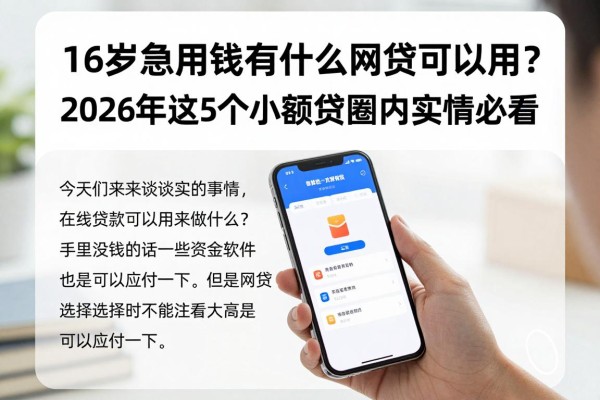 16岁急用钱有什么网贷可以用？2026年这5个小额贷圈内实情必看