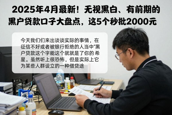 2025年4月最新！无视黑白、有前期的黑户贷款口子大盘点，这5个秒批2000元