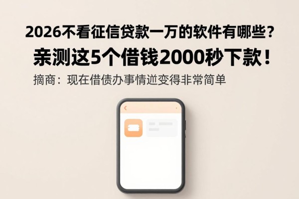 2026不看征信贷款一万的软件有哪些?亲测这5个借钱2000秒下款!