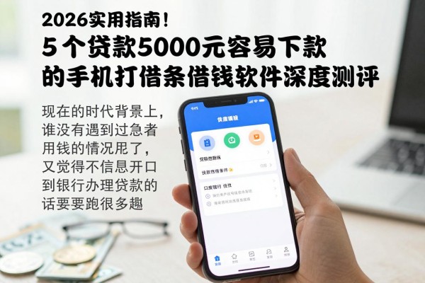 2026实用指南!5个贷款5000元容易下款的手机打借条借钱软件深度测评