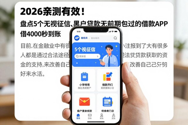 2026亲测有效!盘点5个无视征信、黑户贷款无前期包过的借款APP,借4000秒到账