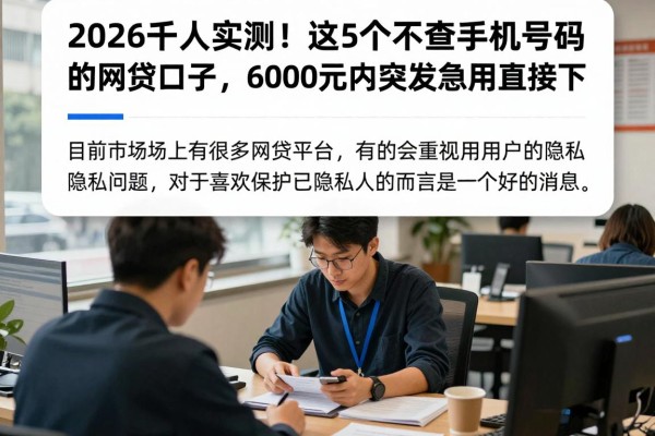 2026千人实测！这5个不查手机号码的网贷口子，6000元内突发急用直接下