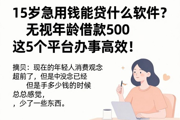 15岁急用钱能贷什么软件？无视年龄借款500，这5个平台办事高效！
