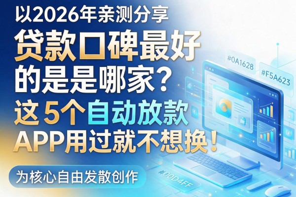 2026年亲测分享：贷款口碑最好的是哪家？这5个自动放款APP用过就不想换！