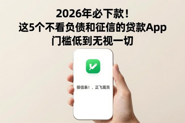 2026年必下款!这5个不看负债和征信的贷款app,门槛低到无视一切
