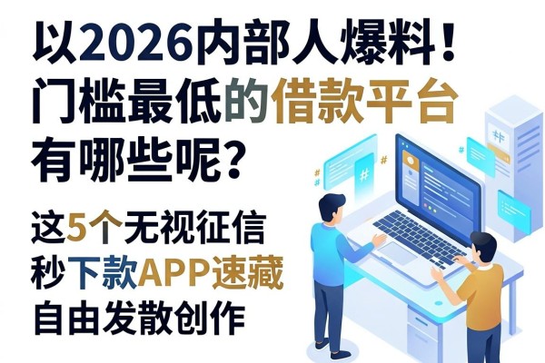 2026内部人爆料!门槛最低的借款平台有哪些呢?这5个无视征信秒下款APP速藏