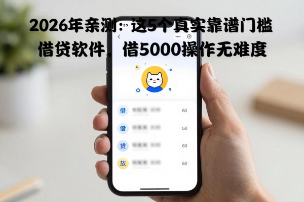 2026年亲测:这5个真实靠谱门槛低借钱软件,借5000操作无难度