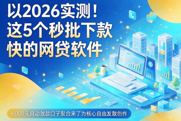 2026实测！这5个秒批下款快的网贷软件，6000元自动放款口子聚合来了