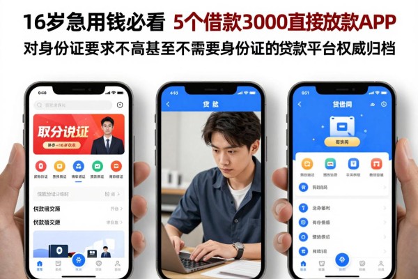 16岁急用钱必看！2026年千人收藏的5个借款3000直接放款APP，对身份证要求不高甚至不需要身份证的贷款平台权威归档