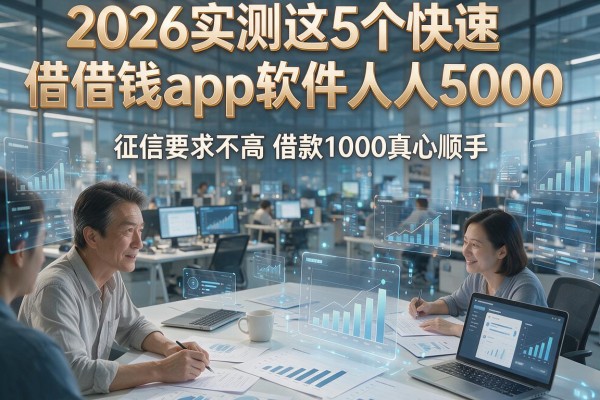 2026实测这5个快速借钱app软件人人5000，征信要求不高借款1000真心顺手