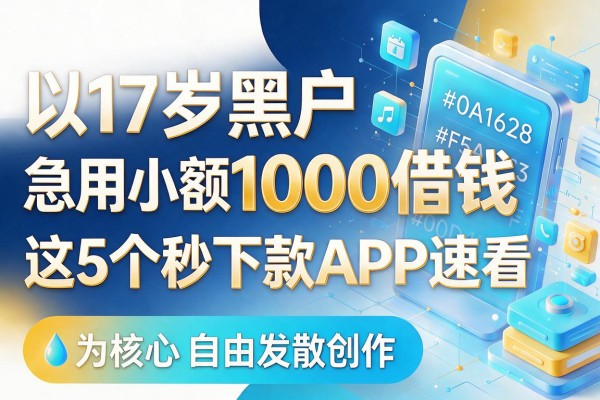 17岁黑户急用小额1000借钱，这5个秒下款APP速看