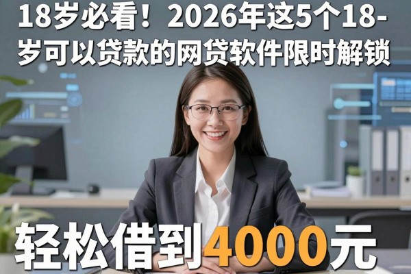 18岁必看!2026年这5个18岁可以贷款的网贷软件限时解锁,轻松借到4000元