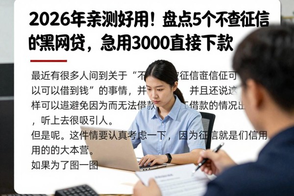 2026年亲测好用!盘点5个不查征信的黑网贷,急用3000直接下款