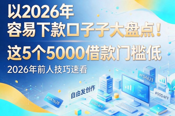 2026年容易下款口子大盘点！这5个5000借款门槛低，2026年前人技巧速看