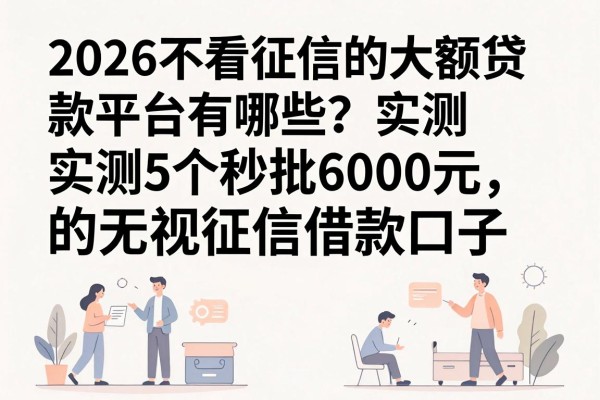 2026不看征信的大额贷款平台有哪些?实测5个秒批6000元的无视征信借款口子