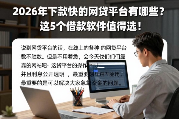 2026年下款快的网贷平台有哪些?这5个借款软件值得选!