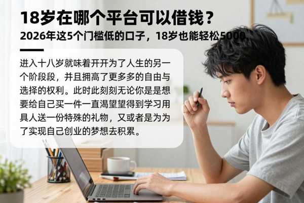 18岁在哪个平台可以借钱？2026年这5个门槛低的口子，18岁也能轻松贷5000