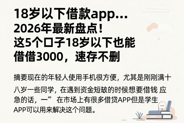 18岁以下借款app2026年最新盘点!这5个口子18岁以下也能借3000,速存不删