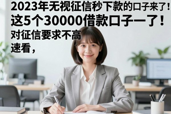 2023年无视征信秒下款的口子来了!这5个30000借款口子对征信要求不高,速看!