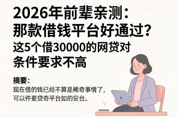 2026年前辈亲测:那款借钱平台好通过?这5个借30000的网贷对条件要求不高