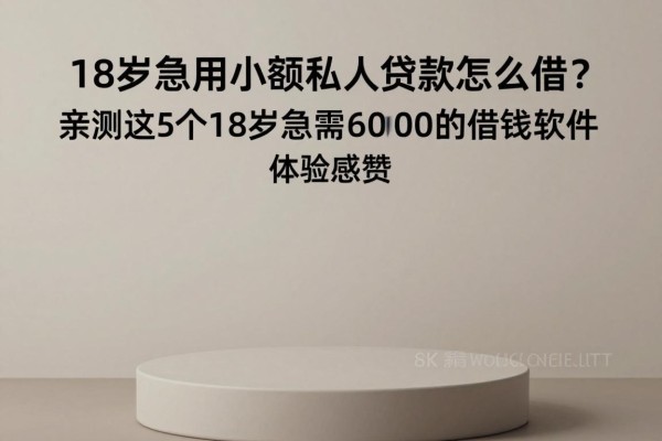 18岁急用小额私人贷款怎么借？亲测这5个18岁急需6000的借钱软件，体验感超赞