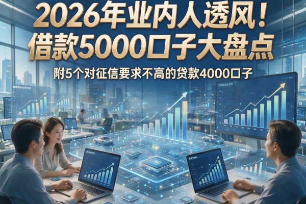 2026年业内人透风！借款5000口子大盘点，附5个对征信要求不高的贷款4000口子