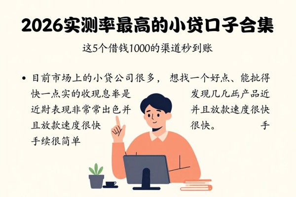 2026实测！最新下款率最高的小贷口子合集，这5个借钱1000的渠道秒到账