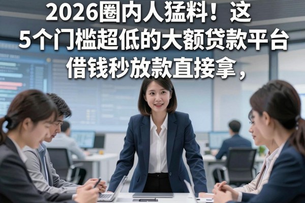2026圈内人猛料!这5个门槛超低的大额贷款平台,借钱秒放款直接拿