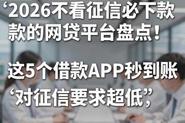 2026不看征信必下款的网贷平台盘点!这5个借款APP秒到账,对征信要求超低
